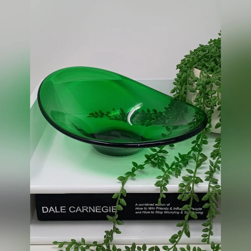 Elegant Green Glass Bowl